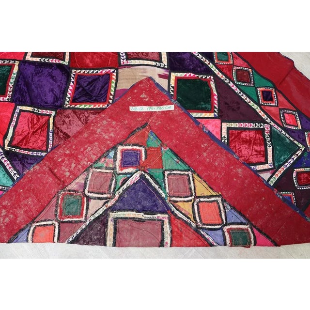 Vintage Embroidered Uzbek Wall Hung Patchwork Tapestry, 1920s For Sale - Image 12 of 13