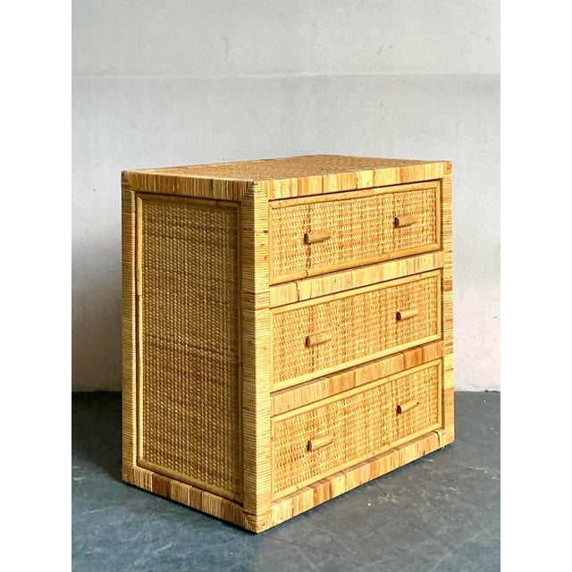 Vintage Boho Wrapped Rattan Chest of Drawers For Sale In West Palm - Image 6 of 6