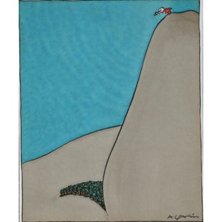 1980s Alfredo Garzon, Searching Watercolor For Sale