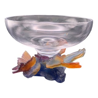 1950s Daum Coupe Papillon Pâte De Verre Crystal Bowl For Sale