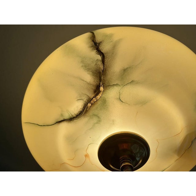 Art Deco Pendant Light in Amber Green Marble Glass, 1930s For Sale - Image 18 of 18