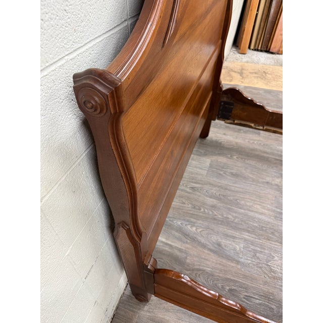 Antique Full Size Late Victorian Carved Walnut Bed For Sale - Image 11 of 18