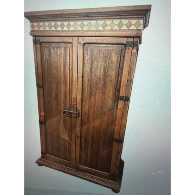 1950s Antique Style Spanish 2 Door Kitchen Cupboard Tiled Top For Sale - Image 4 of 8