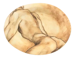 Hand Painted Signed Male Nude Study Plate