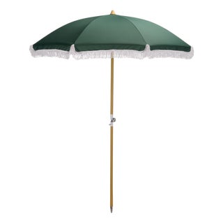 Valencia 6.5 Ft Beach Fringed Umbrella, Green For Sale