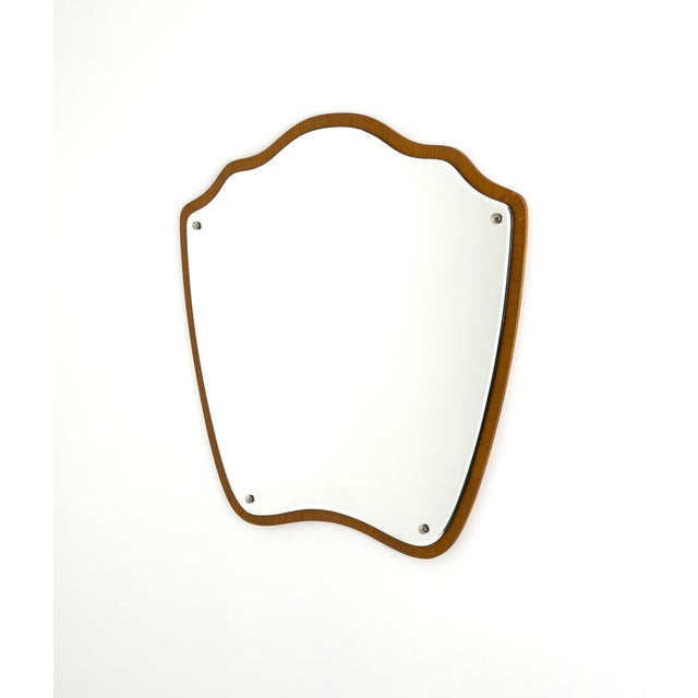 Wood Swedish Modern Organic Shaped Wall Mirror in Teak, Sweden, 1950s For Sale - Image 7 of 7
