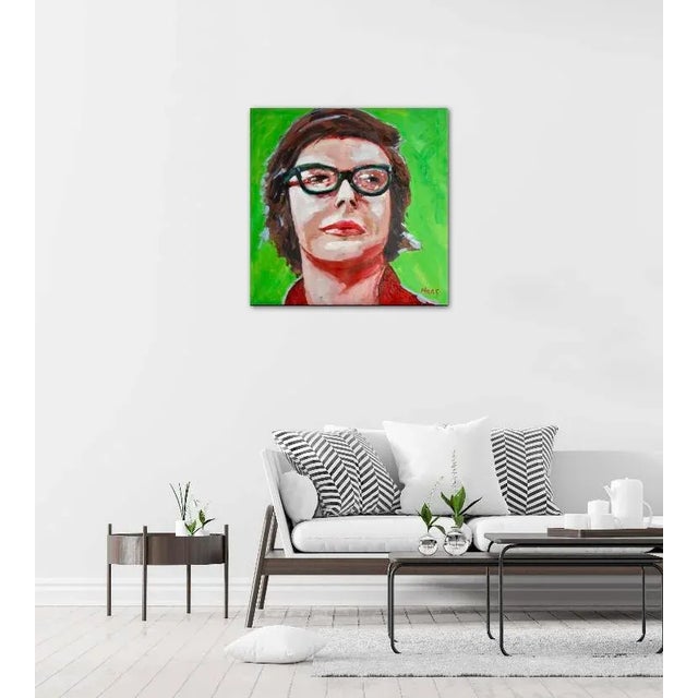 Modern Narratives Collection — Contemporary Figurative Pop Art Portrait (24″×24″, Original Oil on Canvas) For Sale - Image 4 of 12