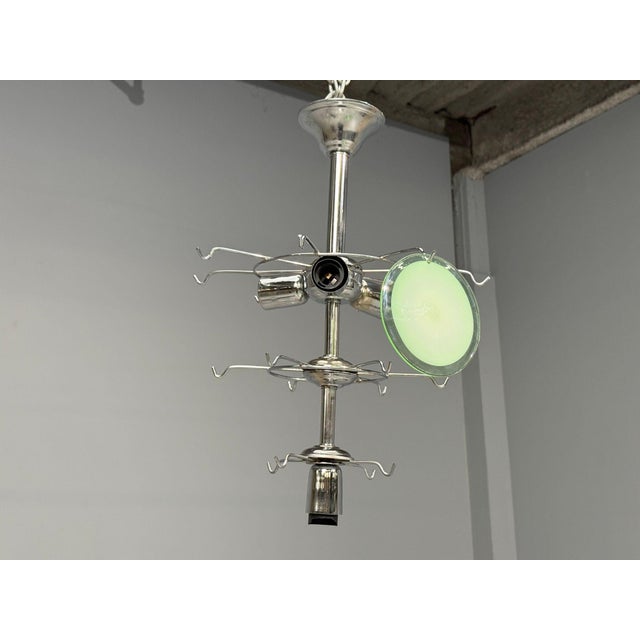Glass Mid-Century Modern, Mint Green Murano Glass, Pendant Light, 1960s For Sale - Image 7 of 8