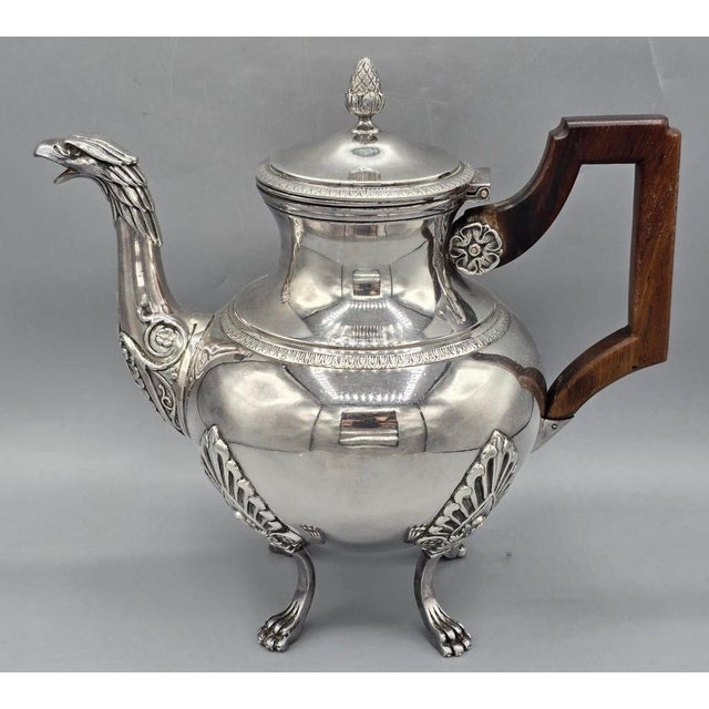 Wood Late 19th Century Victor Saglier - Château De Selincourt Provenance. Empire Teapot Eagle For Sale - Image 7 of 8