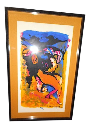 Vintage Mid 20th Century Signed Lithograph-Marc Chagall-Woman & Horse 36"x23"-Framed