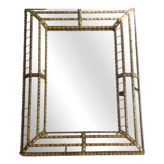 Vintage Belgian Gold Wall Mirror, 1960s For Sale