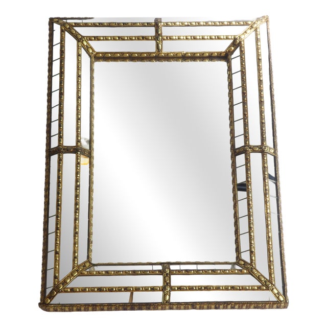 Vintage Belgian Gold Wall Mirror, 1960s For Sale