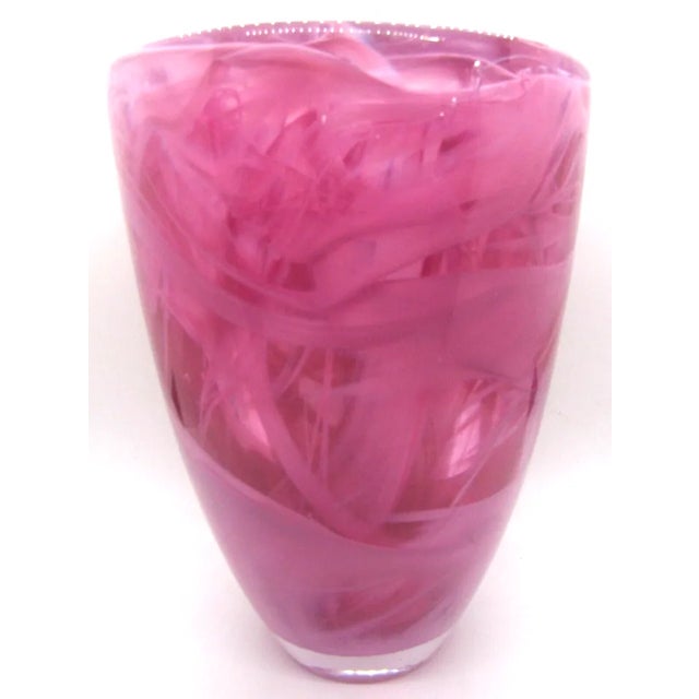 Kosta Boda Anna Ehrner for Kosta Boda Pink "Atoll" Vase, Circa 1990's For Sale - Image 4 of 9