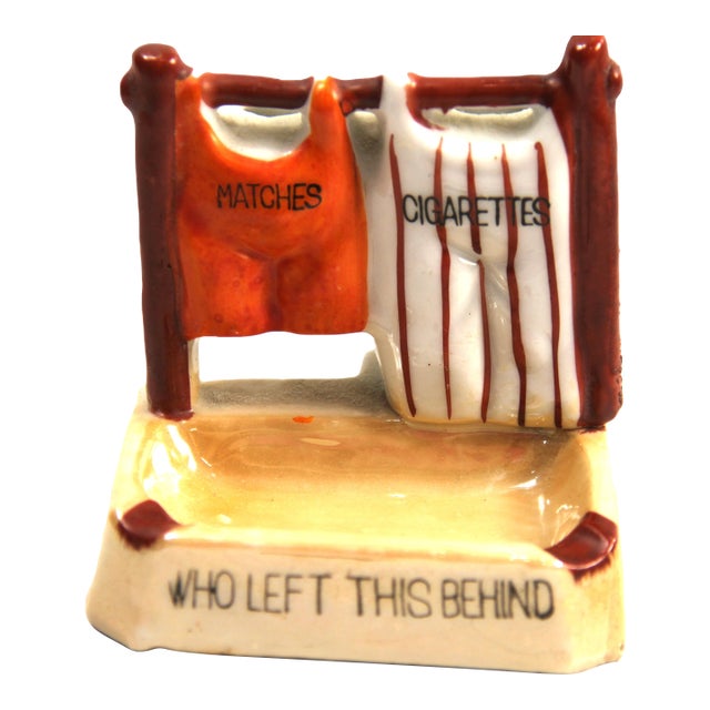 Vintage Made in Japan Kitsch Ashtray & Cigarette Holder For Sale