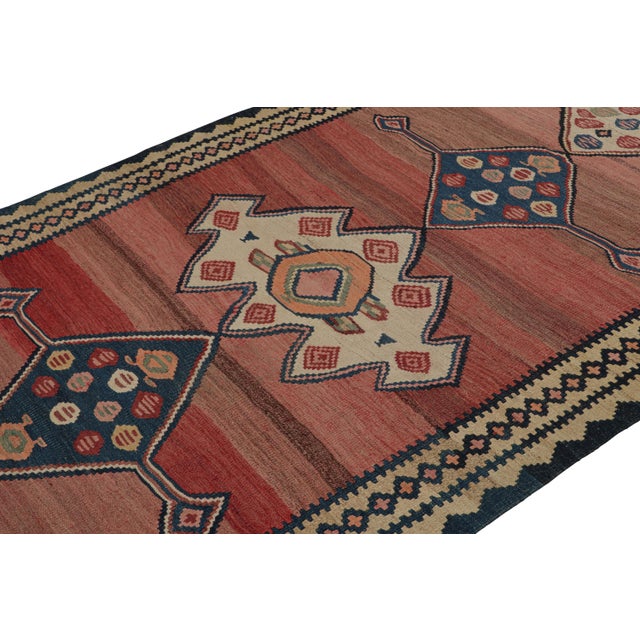 Rug & Kilim 1950s Vintage Afghan Tribal Kilim in Red With Polychromatic Patterns by Rug & Kilim For Sale - Image 4 of 7