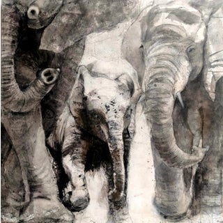 Earthlings Mixed-Media Painting by Guusje Bertholet For Sale