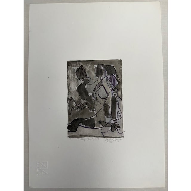 1987, "A Step Backward", Abstract Impressionism, Artist Proof Print on Paper, Stanley J. Krupa For Sale - Image 4 of 8