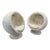 Modern Atomic Space Age Style Orbit Swivel Pod Lounge Chairs by Rh Teen in White Faux Fur - Pair For Sale