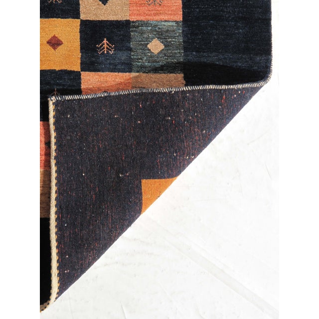 1980s Vintage Hand-Knotted Persian Gabbeh Rug 4'11" X 6'9" For Sale - Image 5 of 5