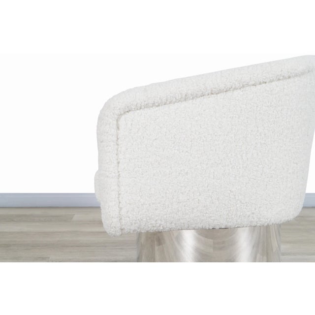 Off-white Mid-Century Chrome Swivel Lounge Chair by Leon Rosen for Pace Collection, 1970s For Sale - Image 8 of 11