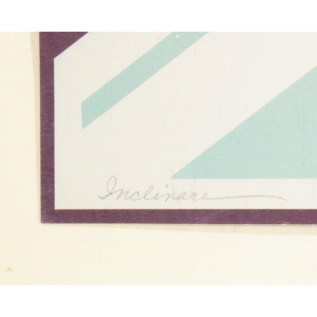 "Inclinare" Abstract Screen Print With Embossing by Don Munz For Sale - Image 4 of 8