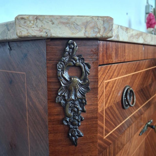 Louis Philippe Style Rosewood Veneer Secretaire with Marble Top, France For Sale - Image 10 of 17