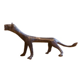 Vintage African Cheetah With Dark Patina For Sale