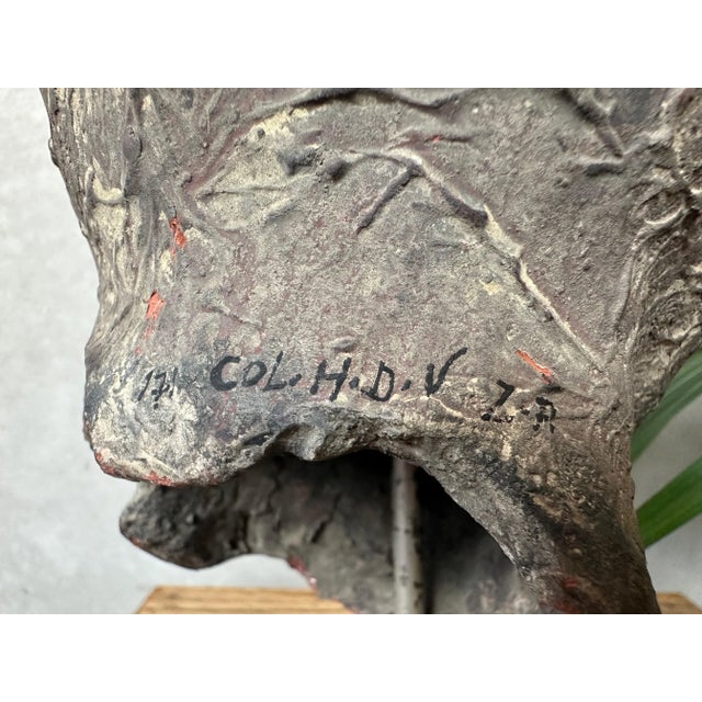 Ceramic Terracotta Sculpture Head For Sale - Image 7 of 11