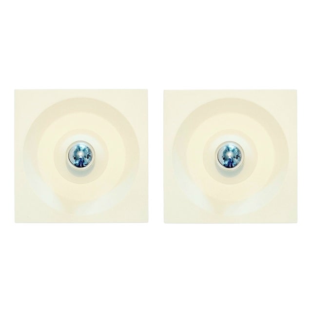 Space Age Wall Sconces by Klaus Hempel for Kaiser Leuchten, Germany, 1970s, Set of 2 For Sale