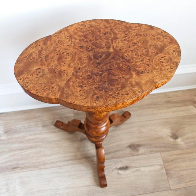 Antique Maple Burl Wood Side Table For Sale - Image 5 of 13