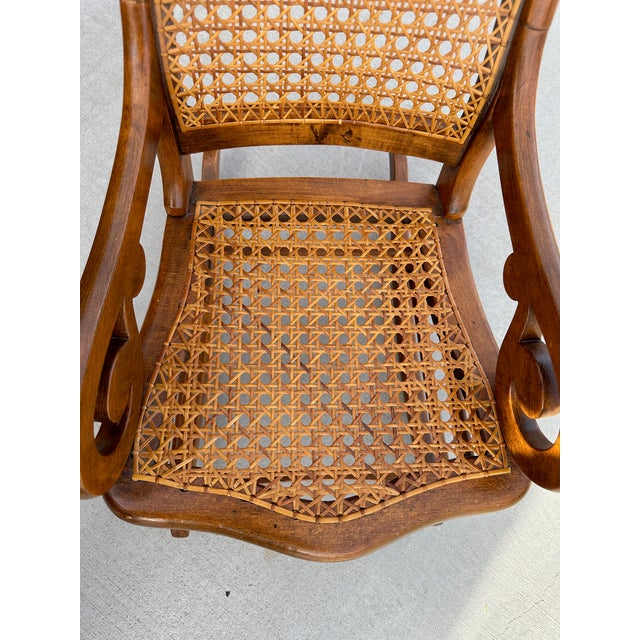 Antique American Children's Cane Rocking Chair For Sale - Image 4 of 8
