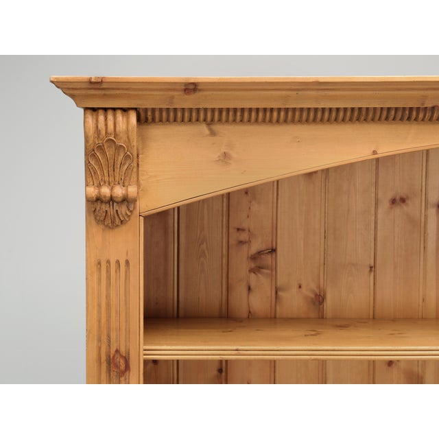 1990s English Pine Bookcase Exceptionally Wide, Traditional Beeswax Finish by Chrispyn For Sale - Image 5 of 12