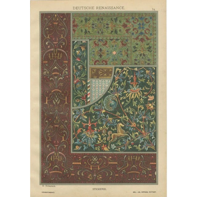 H. Dolmetsch, German Renaissance Design Prints, 1887, Paper, Set of 4 For Sale - Image 4 of 10