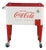 Vintage Style 60 Qt Coca-Cola Rolling Patio Cooler Cream & Red Ice Chest Cart For Sale