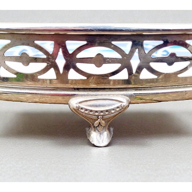 Antique Danish Art Nouveau Porcelain Serving Tray from Bing & Grondahl Copenhagen, 1910s For Sale - Image 9 of 18