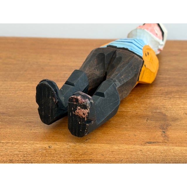 Wood Vintage Arts & Crafts Carved Sailor For Sale - Image 7 of 9