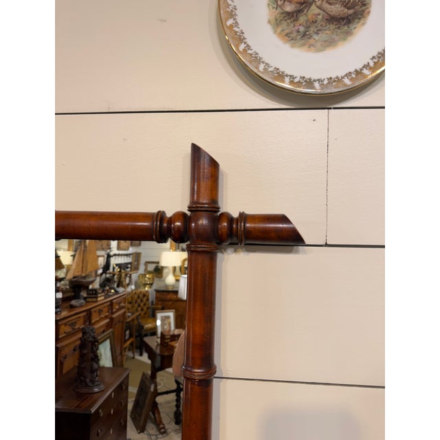 English Antique Faux Bamboo Mirror For Sale - Image 3 of 8