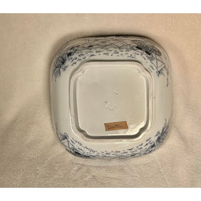 Ceramic Authentic Late-Victorian English Transferware Copeland Blue and White Serving Bowl For Sale - Image 7 of 12