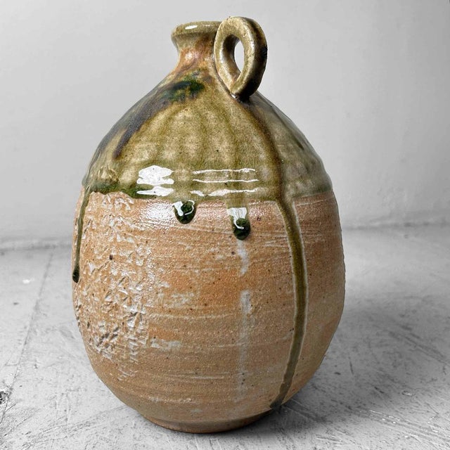 Mid-Century Glazed Ceramic Shigaraki Jug, Japan, 1960s For Sale - Image 11 of 18