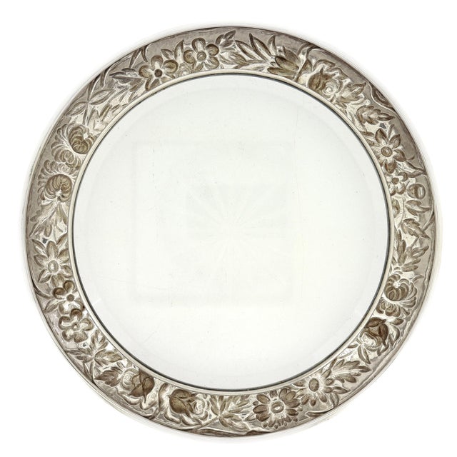 Large Antique Kirk & Son Repousse Sterling Silver & Cut Glass Wine Coaster For Sale - Image 10 of 10