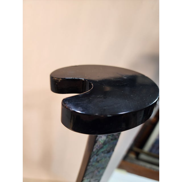 Antique Japanese Sword Stand: Black Lacquer With Abalone Inlay For Sale - Image 10 of 10