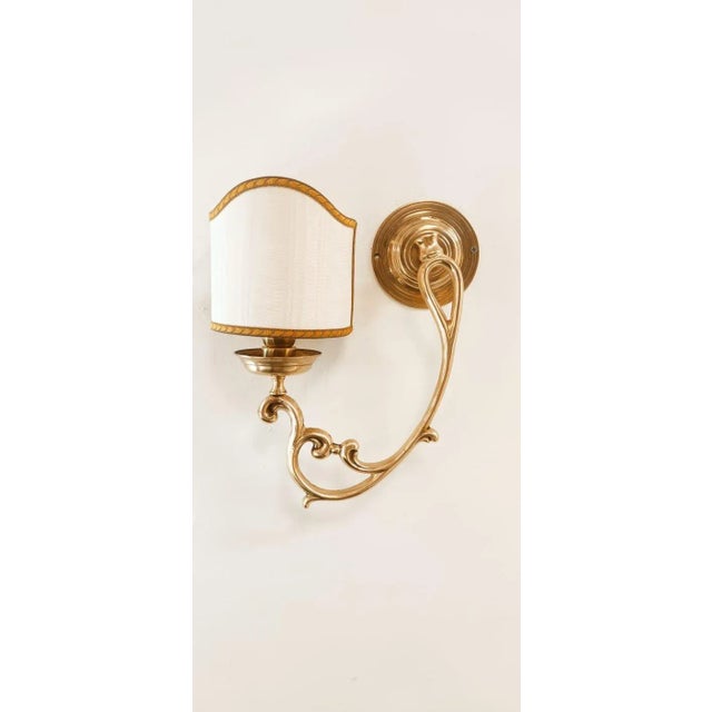 Crushed Right Brass Wall Light with Fan For Sale - Image 10 of 10