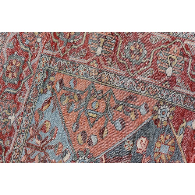 Antique Persian Bakhitari Colorful Rug in All-Over Diamond Garden Design For Sale - Image 12 of 12