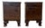 Art Deco Nightstands in Exotic Wood Veneer with Marble Tops, Set of 2 For Sale
