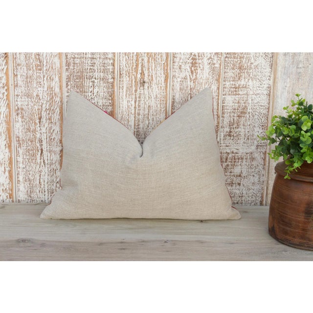 Textile Luma Antique Indian Folk Lumbar Pillow For Sale - Image 7 of 9