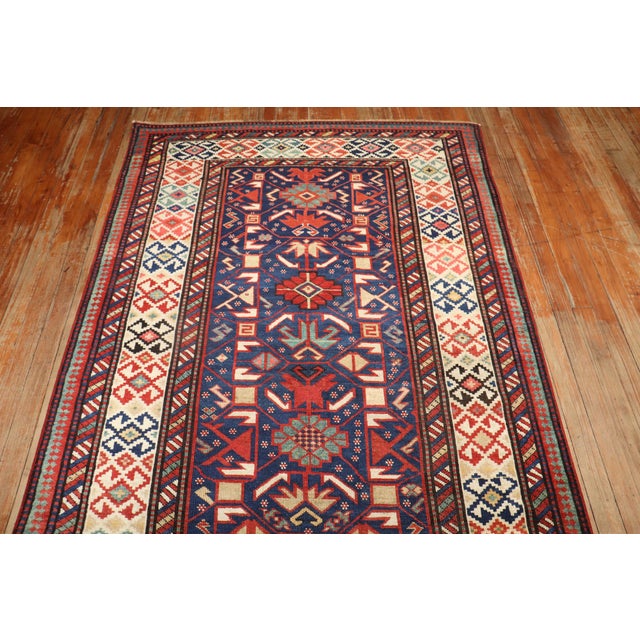 Zabihi Collection Antique Caucasian Kuba 19th Century Wide Runner - 3'11" x 12'1" For Sale In New York - Image 6 of 11