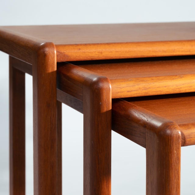 Danish Teak Nesting Tables, 1970s, Set of 3 For Sale - Image 11 of 16