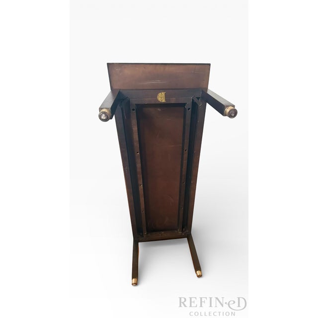 1960s Edward Wormley for Dunbar Laminate Top Coffee Table With Brass Sabots, 48” Mid-Century Modern For Sale - Image 15 of 16