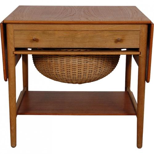 Sewing Table in Teak and Oak from Hans Wegner, 1960s For Sale - Image 10 of 10