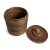 Vintage Tea Stain Rattan Basket With Lid For Sale - Image 4 of 6